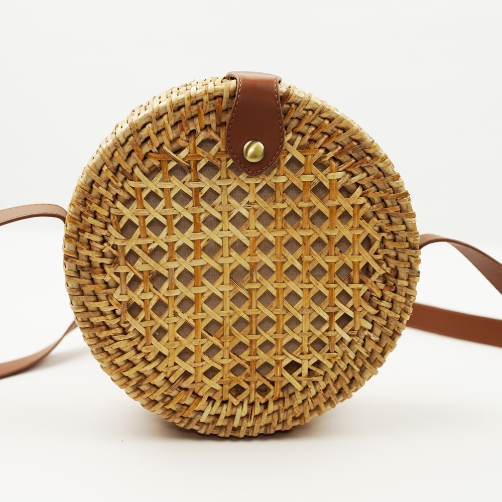 New JCREW Rattan Circle Bag $98 CI756 - Picture 2 of 6